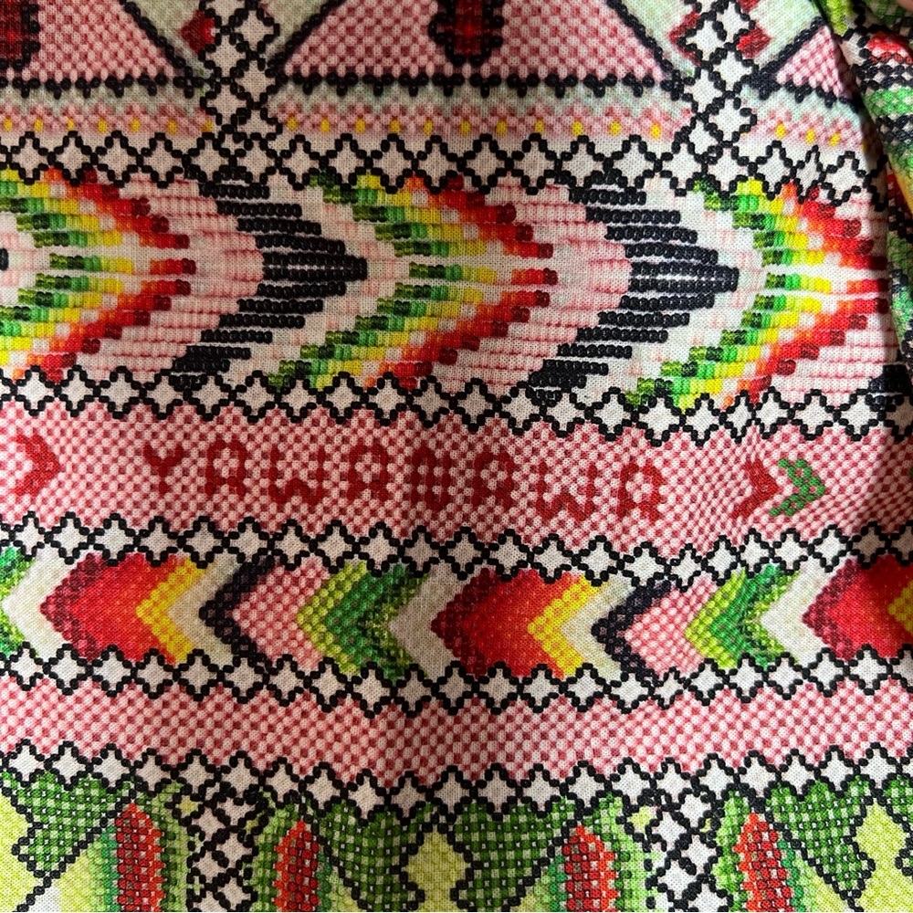 Farm Rio Dress Small S Anthropologie Amulet Midi Tassel Yawanawa Linen - Picture 9 of 12